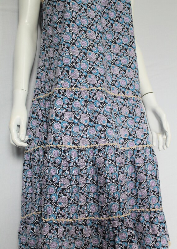 70s Cotton Tent Dress, 70s Cotton Crochet Dress, … - image 6