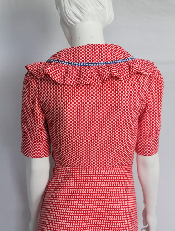 Sailor Girl Dress, Red Blue Polka Dot Dress, 1950… - image 8