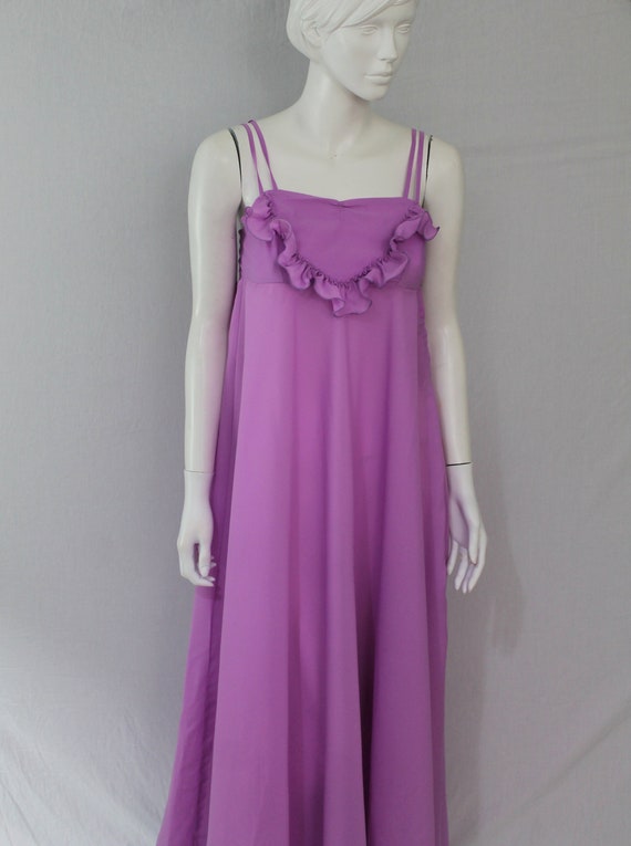 Long Vintage Purple Dress, Lilac Dress, Vintage R… - image 6
