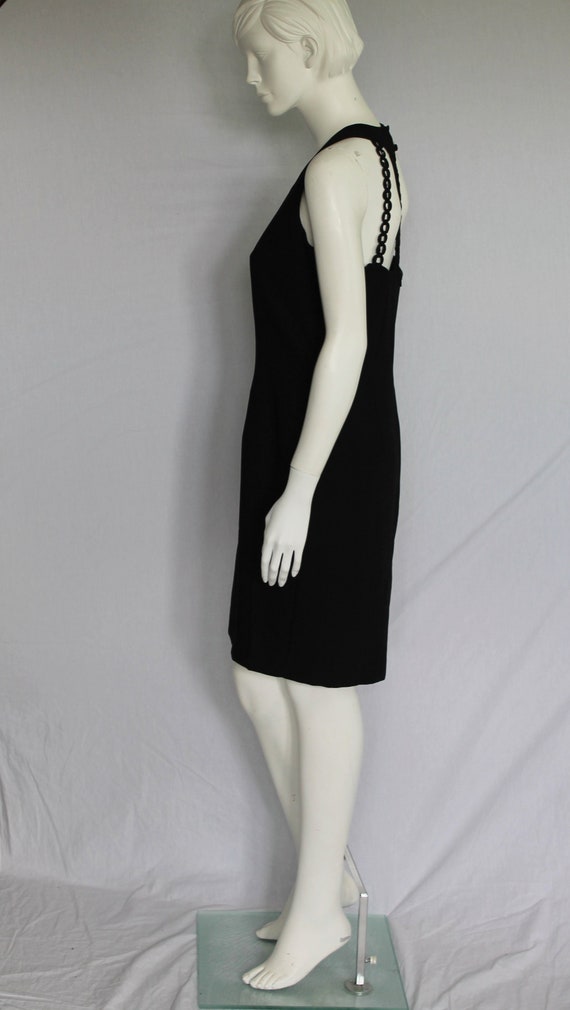 Black Plaited Backless Dress, Vintage Black Shift… - image 9