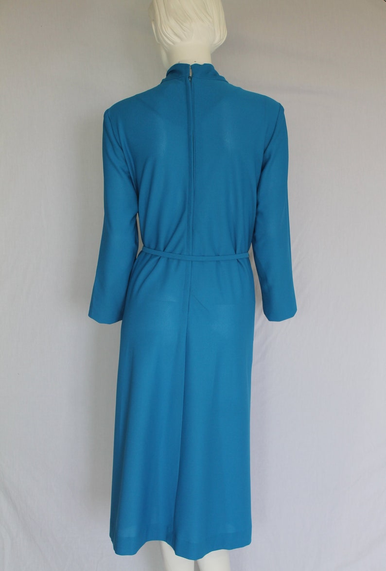 60s Blue Key Hole Collar Dress 60s Mod Shift Dress Size L - Etsy