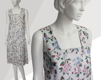 Vintage Strawberry Print Sundress: 90s Etam Cotton Blend
