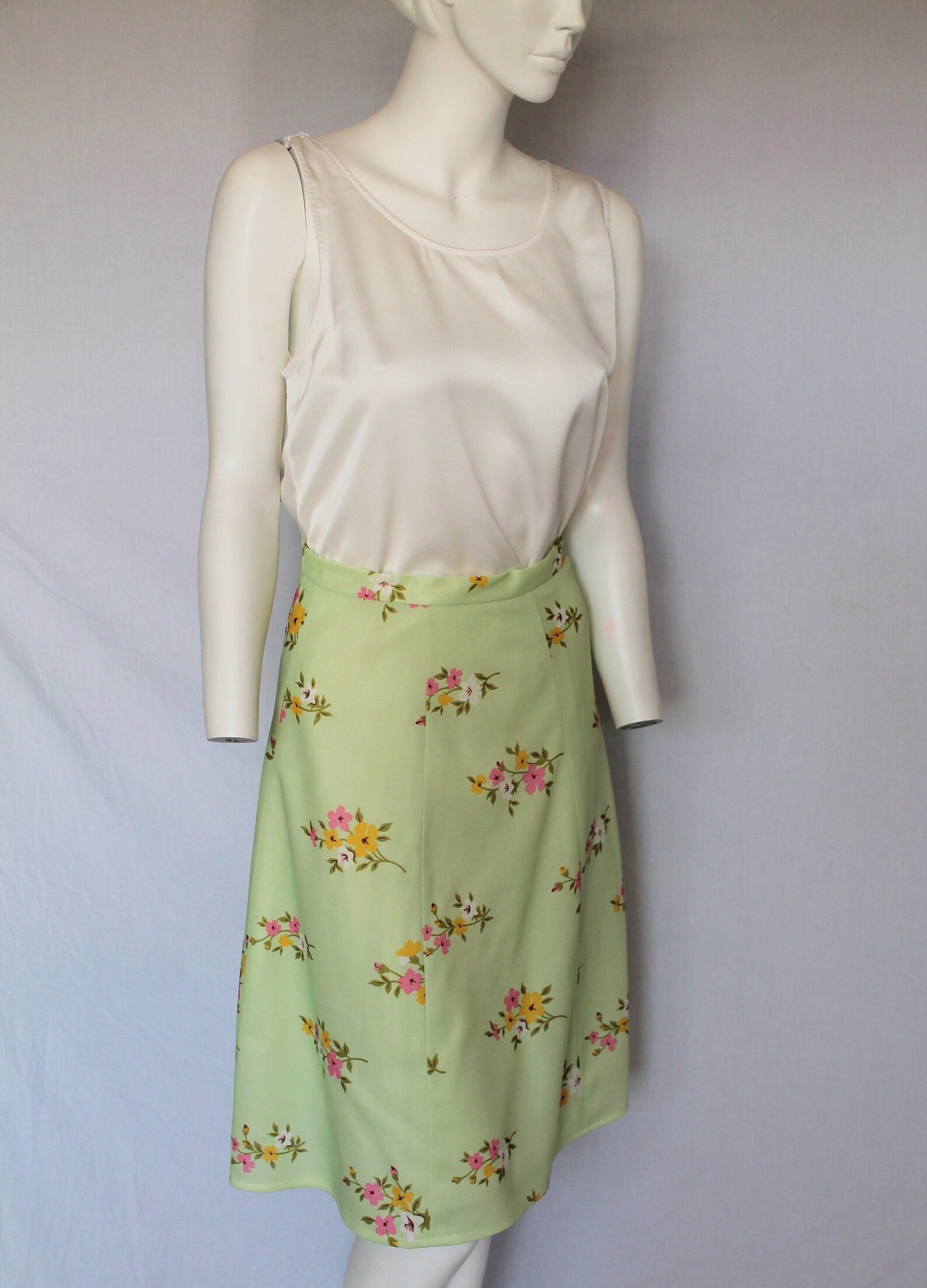 chartreuse maxi skirt