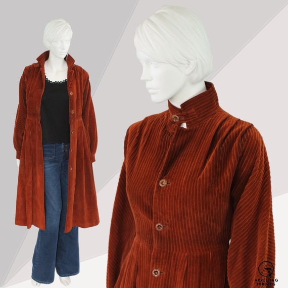 Autumnal Brown Long 70s Vintage Corduroy Jacket Co