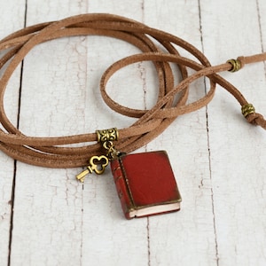 Book charm choker necklace Mini book jewelry Charm book pendant Gift book lovers Literary gift girl Bookworms gift Back to school necklace
