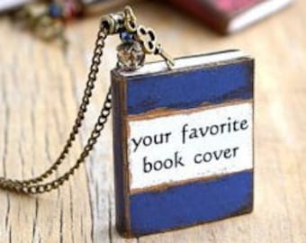 Custom book necklace Personalized book charm necklace Custom book cover pendant Personalized gift for writers Book lovers Christmas gift