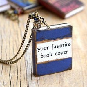 Custom book necklace Personalized book charm necklace Custom book cover pendant Personalized gift for writers Book lovers Christmas gift