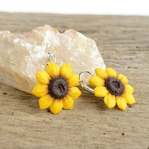 Sunflower earrings Ukraine flower earrings Yellow earrings Ukraine sunflower jewelry gift Sunflower wedding Bridesmaid earrings Gift woman