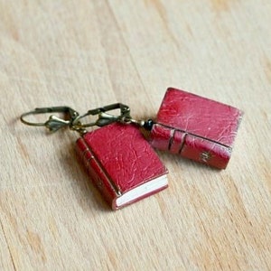 Miniature book earrings Mini book earrings Mini books jewelry gift Reader earrings Book lovers gift Book lover jewelry Back to school gift