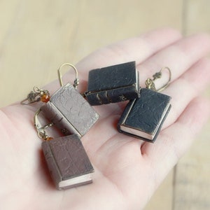 Mini book earrings Book jewelry Miniature books Gift book earrings Book lover gift Literary jewelry gift Bookish earrings Librarian gift