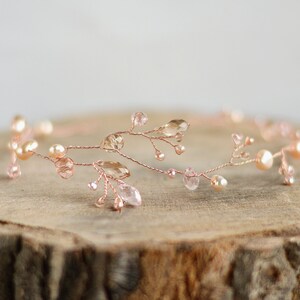 Bridal rose gold hair vine Wedding accessory Crystal hair vine Bridal tiara rose gold Bridesmaid hairpiece Sparkle hair vine Flower girl image 2