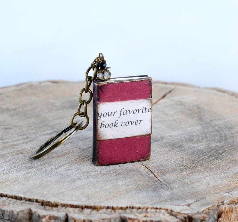 Book Keyring Custom Book Cover Keychain Personalized Keychain Gift Writers Custom ...