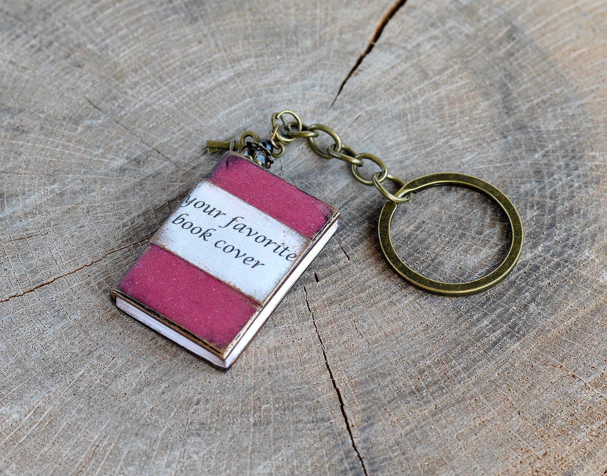 Custom book cover keychain Personalized keychain gift writers Etsy España