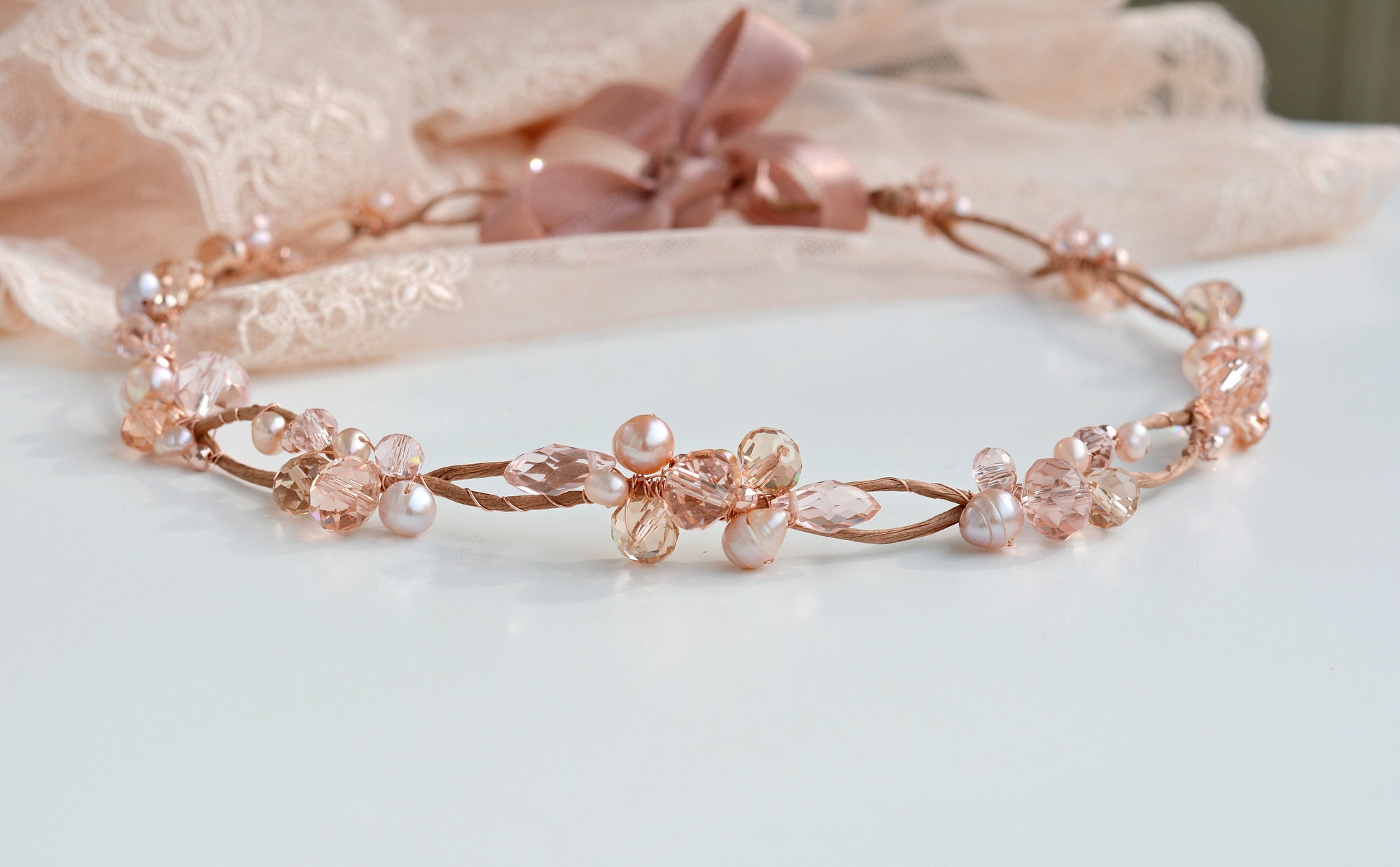 Rose Gold Crystal Bridal Tiara Headband - Elegant Women\'s Hair Accessory Amazon.com: QXMYOO Vintage Wedding Crowns Arab Classic Dubai  main image 2