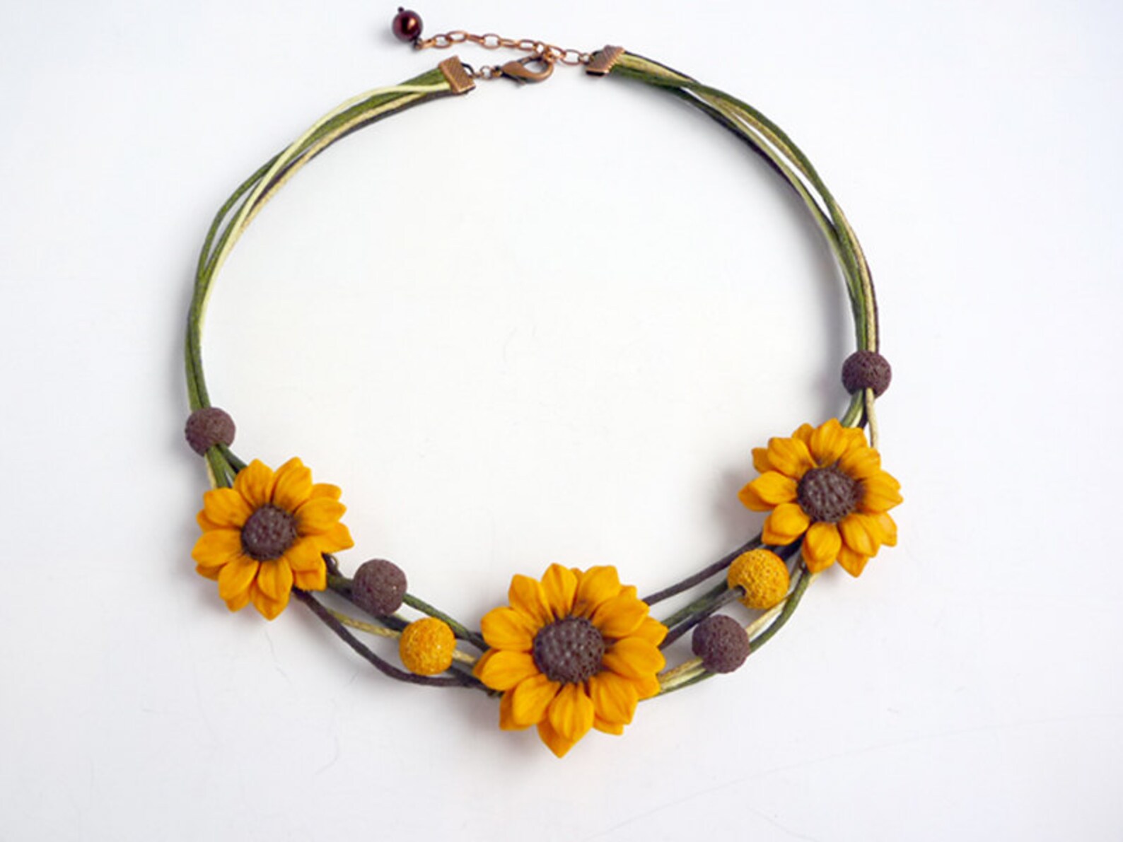 Sunflower Necklace Sunflower Jewelry Flower Necklace Yellow Etsy