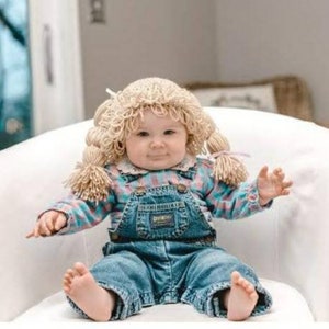 Cabbage patch wig, cabbage patch hat, cabbage patch, cabbage patch baby, Halloween costume, baby hat,baby Halloween costume