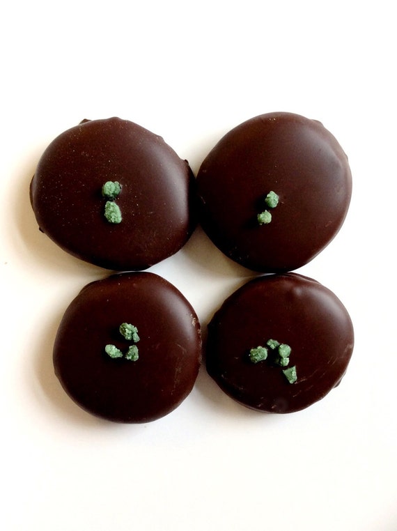 Dark Chocolate Peppermint Fondant Discs Pack of 4 Peppermint Etsy