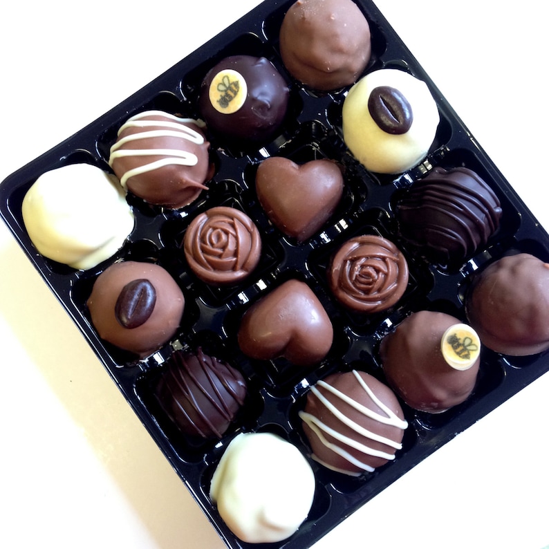 Luxury box of chocolates, 16 hand-made truffles and filled chocolates, perfect gift image 2