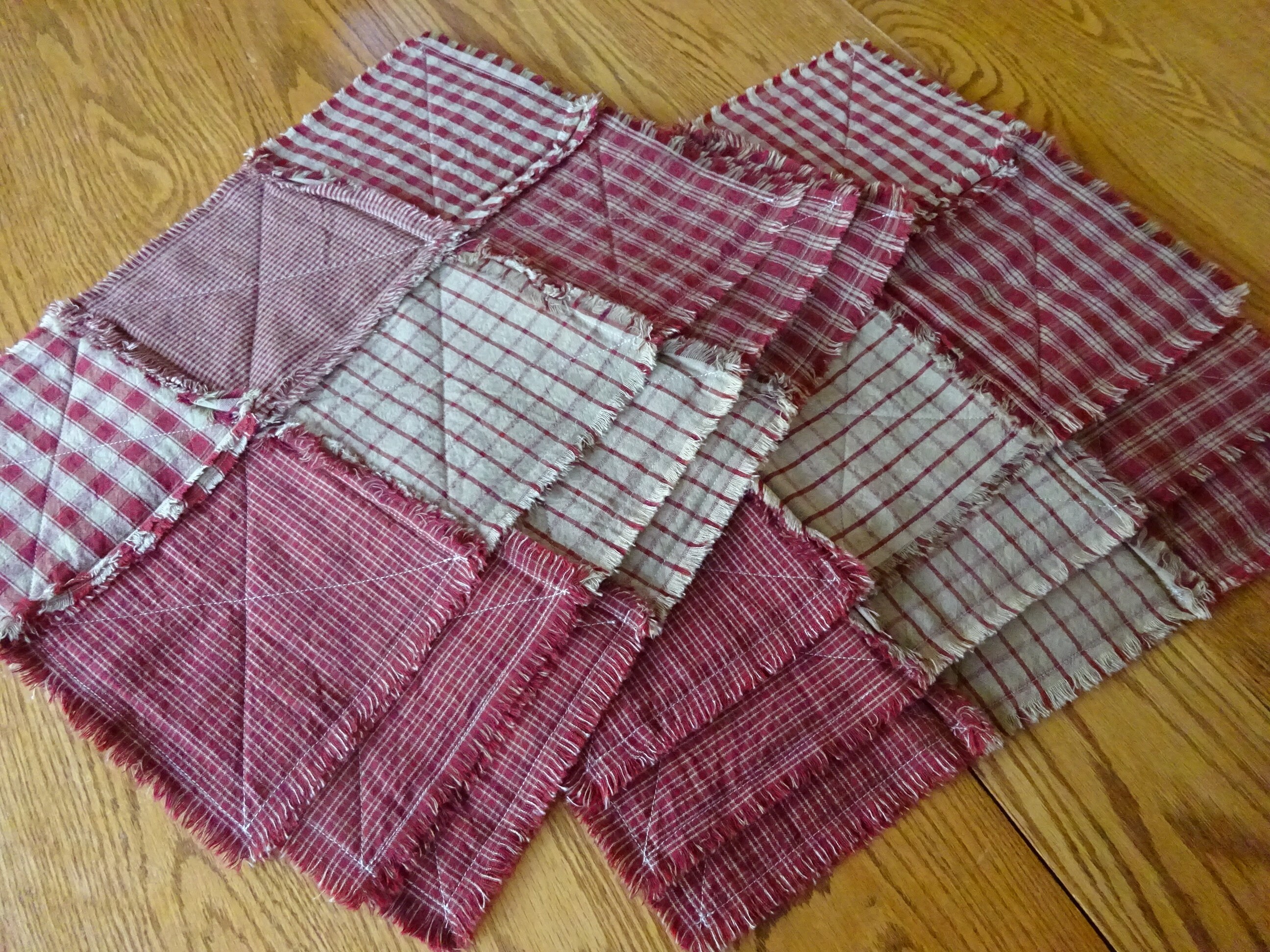 Rag Placemats 6 Rag Placemats Table Placemats Quilt Etsy