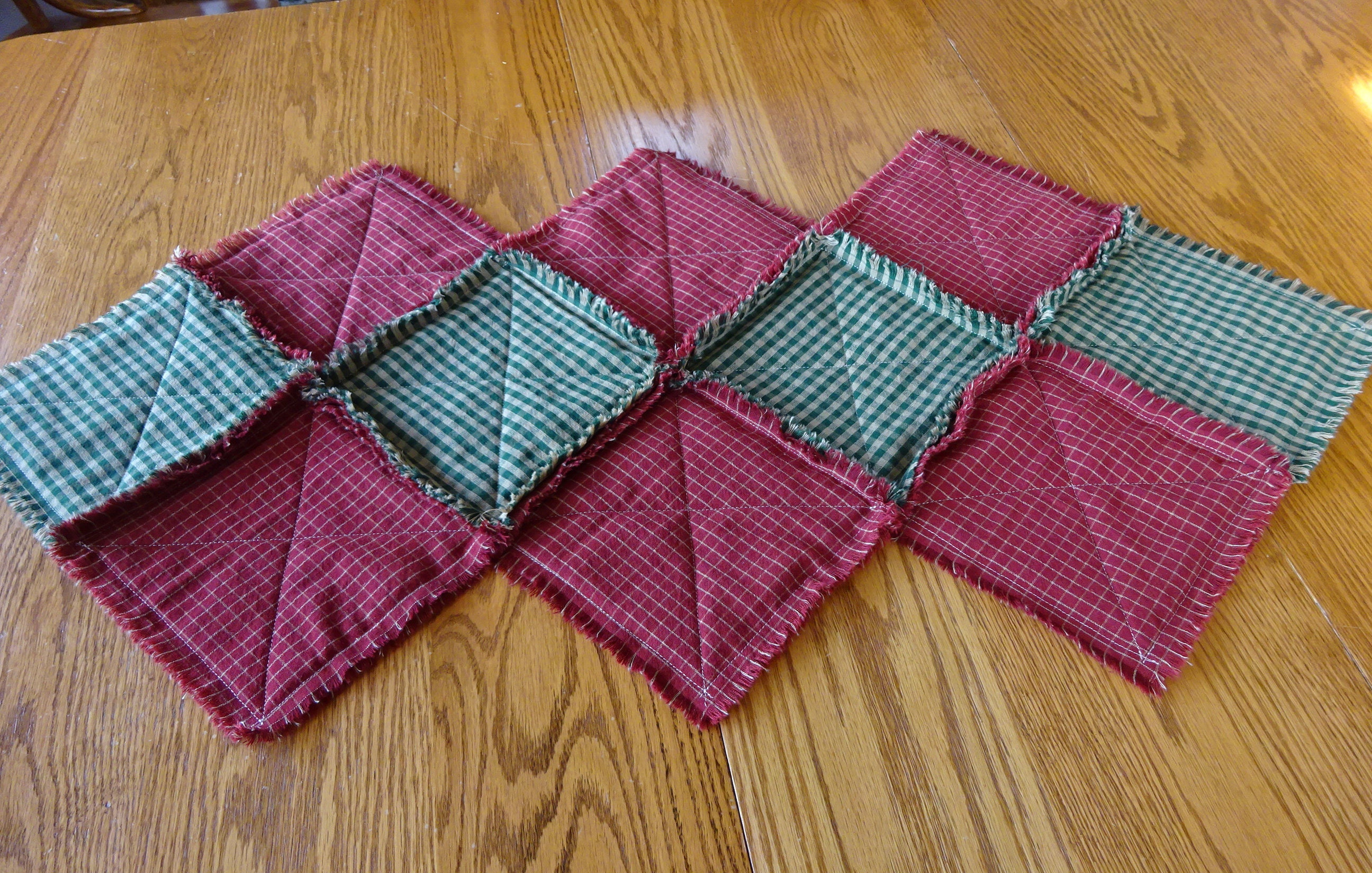 Table Runner Homespun Rag Table Runner Homespun Table Etsy