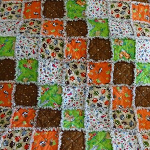 Baby Rag Quilt, Rag Quilt Throw, Patchwork Quilt, Woodland Baby Quilt, Toddler Blanket, Small Rag Quilt ,Wheel Chair Blanket, Play Mat