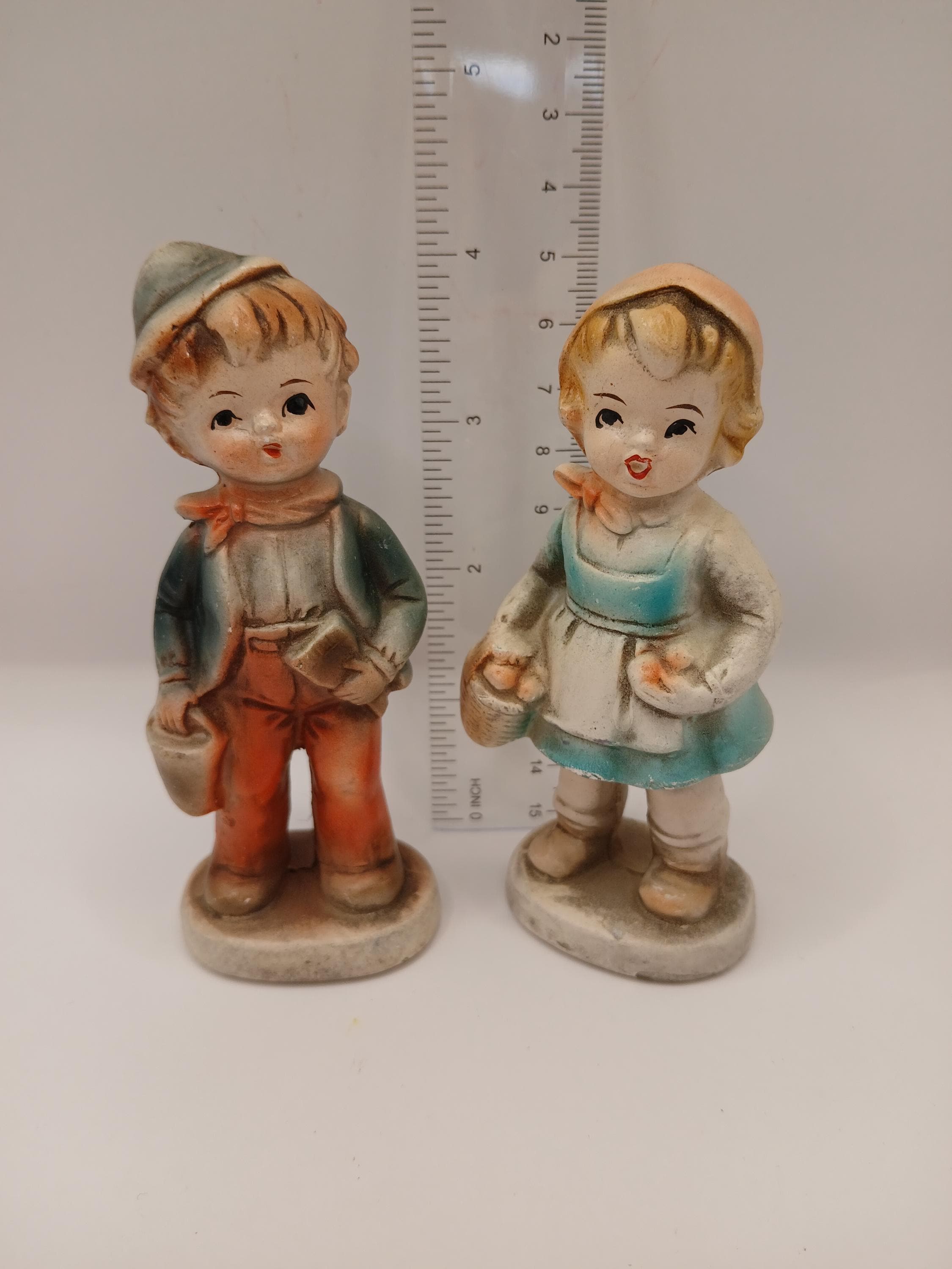 Vintage Boy And Girl Figurines, Made In Japan Figurines, Vintage Collectable Figurines, Boy And Girl Figurines, Mid-century Decor, Vintage