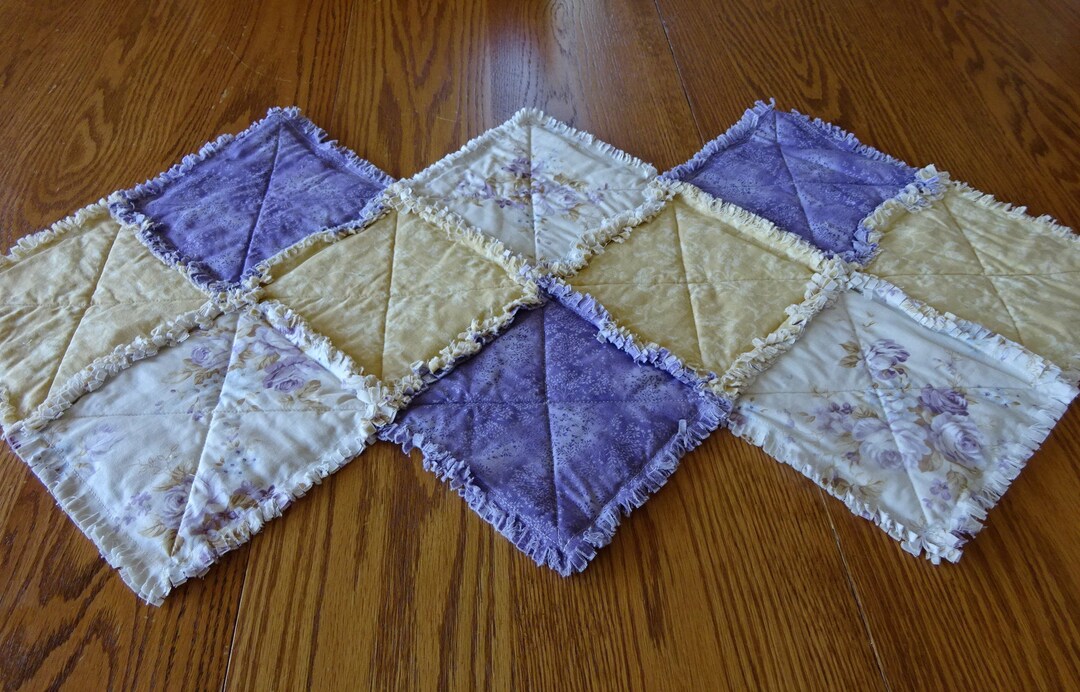 Rag Table Runner, Tablerunner, Table Runner for Tea Party, Table Center