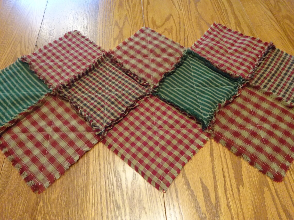 Table Runner Homespun Rag Table Runner Homespun Table Etsy
