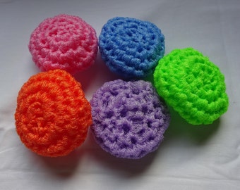 Dish Scrubbies, Nylon Scrubbies, Set Of 5 Dish Scrubbies, Crocheted Scrubbies, Hostess Gift, Pan Scrubbies, Scrubbies,  Dish Scrubby