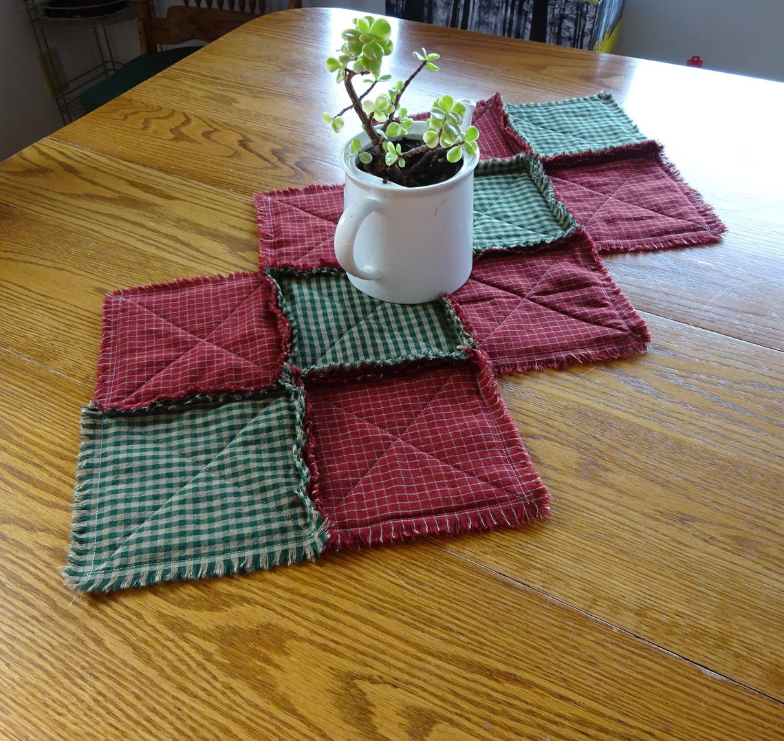 Diy Rag Table Runner Table Runner, Homespun Rag Table Runner, Homespun Table Runner, Rag ...