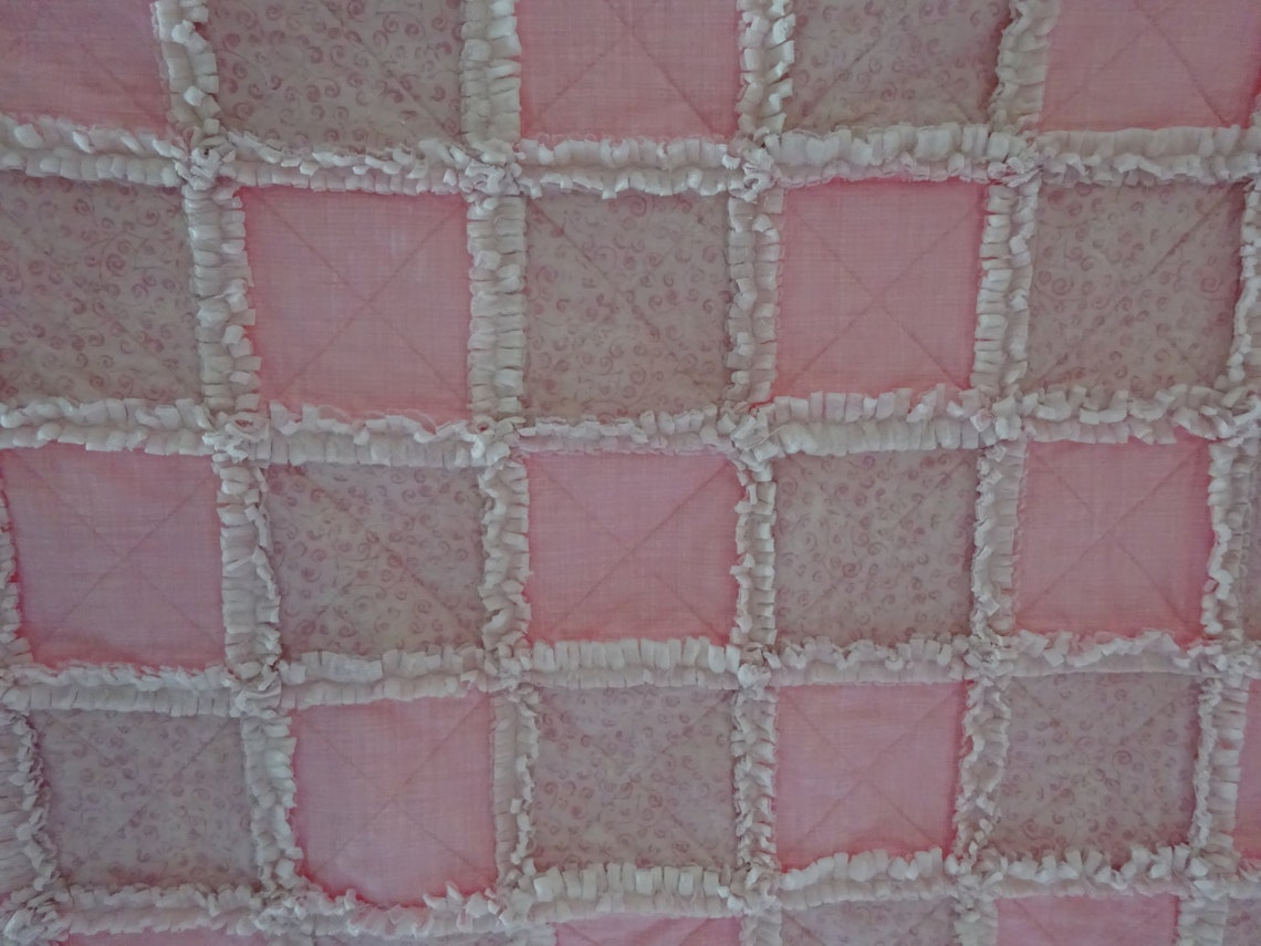 Pink Rag Quilts Rag Quilt, Baby Rag Quilt, Pink Patchwork Quilt, Pink Baby Quilt, Pink ...