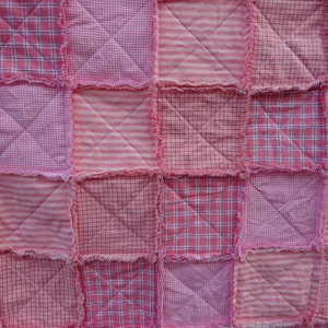 Rag Quilt, Patchwork Rag Quilt, Homespun Rag Quilt, Sofa Throw, Lap Blanket, Pink Rag Quilt, Primitive Rag Quilt, Girl Rag Quilt, Rag Throw