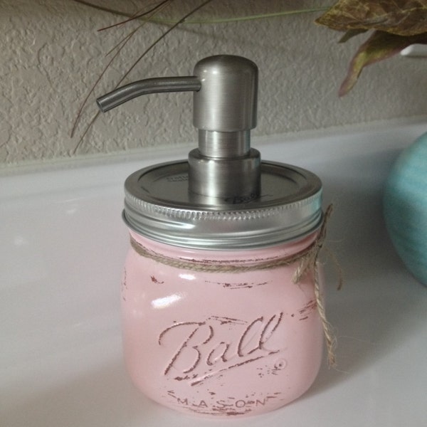 Mother's Day - Mason Jar Soap Dispenser - Wide Mouth Pint - Painted Distressed - Shabby Chic Rustic