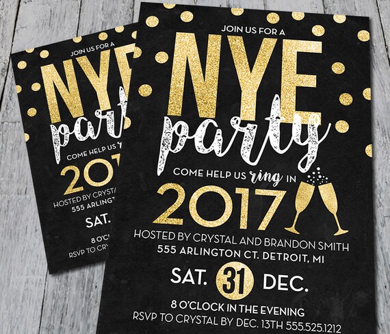 new years eve party invitation digital etsy