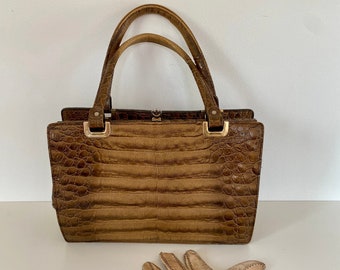 Vintage Kroko Tasche, 70er/80er Jahre, Kunstleder, stylish