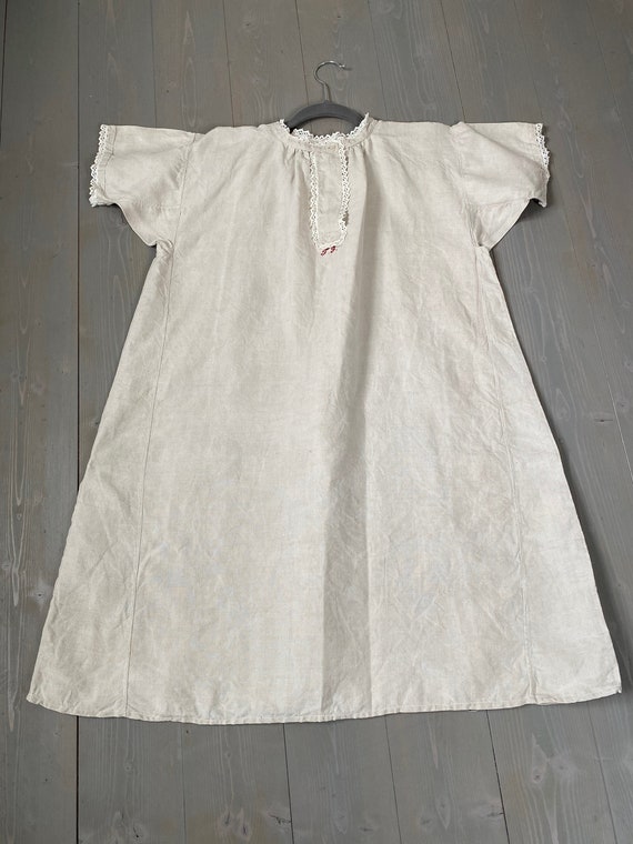 Uromas nightgown, antique linen dress, linen shirt