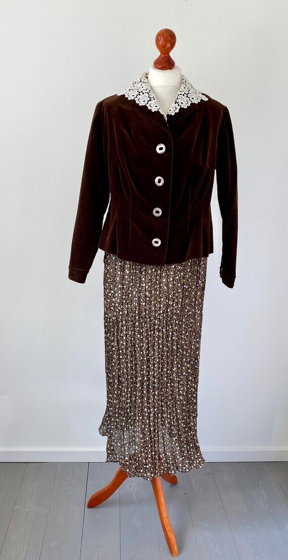 Original Vintage 30s Velvet Jacket, Blazer, Velve… - image 8