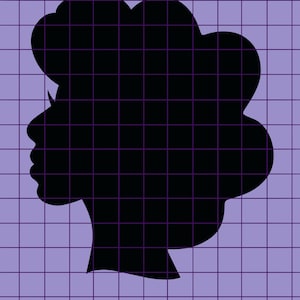 Afro corona Afro Mujer SVG DXF Afroamericana Mujer Negra Dama con Cabello Afro Vista Lateral Afro Cabello Chica Perfil Cara Silueta svg dxf