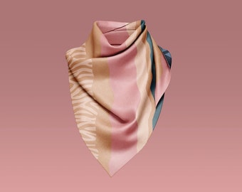 Satin Scarf/Silky Hair Scarf/Vintage Head Scarf/Turban Head Wrap/Boho Head Scarf/Bohemian Scarf/Square Summer Satin Scarf Gift Set for Women