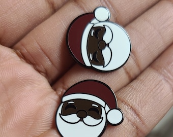Black Santa Claus earrings | nickel free earrings | black santa | Christmas earrings | holiday jewelry | Christmas | African American Santa