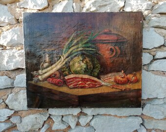 Food oil painting | Etsy
