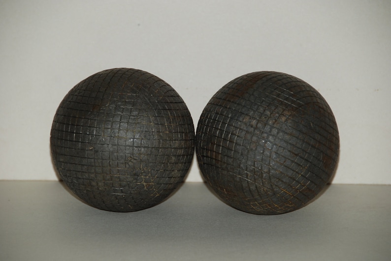 Boules are in heavy metal Playing quality. 2 vintage French Boules Lyonnaises These are the bigger version of p\u00e9tanque