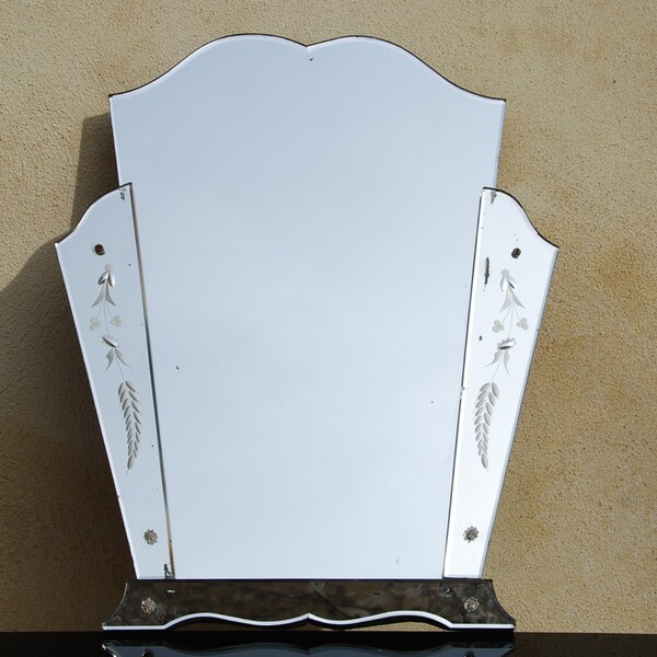 Vintage French venitian style mirror with mirror frame, very retro 50s style. Good overall vintage condition.