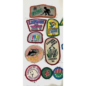 Lote de 27 parches vintage de las Girl Scouts de la década de 1990, más 4 pines de membresía. Artículos de colección. imagen 4