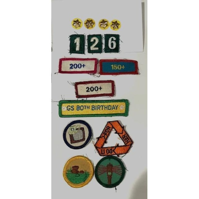 Lote de 27 parches vintage de las Girl Scouts de la década de 1990, más 4 pines de membresía. Artículos de colección. imagen 2