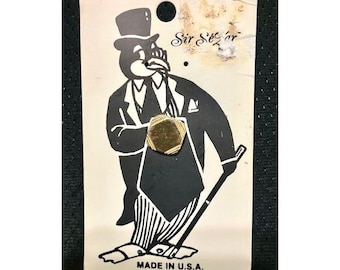 Vintage Sir Seymour Tie Tack Gold Tone on Display Card  "AS IS"