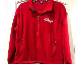 Coca Cola Freestyle Size XL Fleece Jacket Fort Authority Full Zip Coke Logo