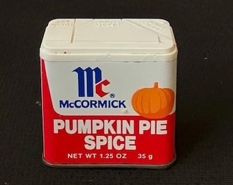 Vintage McCormick Pumpkin Pie Spice Tin Pumpkin Design  1.25 oz.