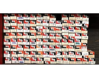 Lot of 106 Lindal Vacuum Electron Tubes Assorted Size with box UNTESTED "AS IS"
