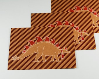Stegosaurus dinosaur christmas card